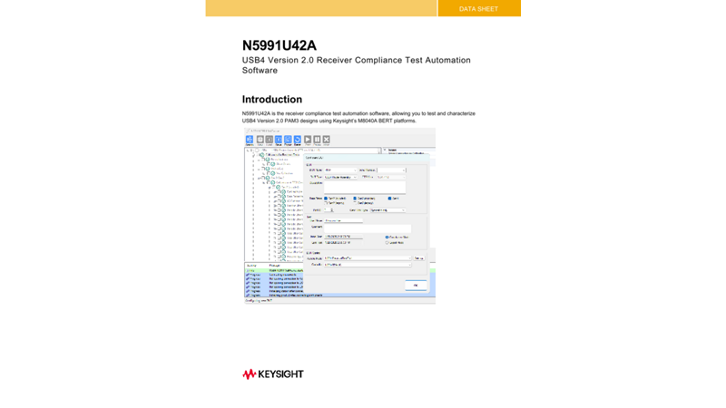 N5991U42A USB4 Version 2.0 Receiver Compliance Test Automation Software